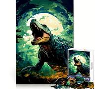 Roaring Dinosaur in Forest Jigsaw Puzzle for Teenagers 1000 Pieces Clear Logic Toy Slow Enjoy Perfect Cut Bday Surprise (38x26cm)