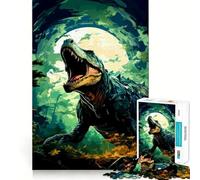Roaring Dinosaur in Forest Jigsaw Puzzles for Adults 1000 Piece Logic Toy Stress Release Precision Cut Festival Gift (38x52cm)