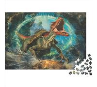 Roaring Dinosaur Jigsaw Puzzles Puzzles for Adults Kids. 1000 Pieces Mysterious Space Whimsical Challenge Toy Educational Game Home Decoration for Educational Games Gifts 1000pcs (75x50cm)