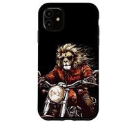 Roaring Down the Road with this Lion on a Motorcycle Case for iPhone 11