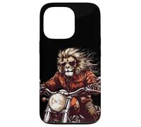 Roaring Down the Road with this Lion on a Motorcycle Case for iPhone 13 Pro