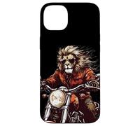 Roaring Down the Road with this Lion on a Motorcycle Case for iPhone 14 Plus