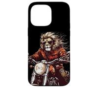 Roaring Down the Road with this Lion on a Motorcycle Case for iPhone 14 Pro Max