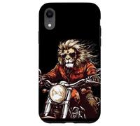 Roaring Down the Road with this Lion on a Motorcycle Case for iPhone XR
