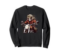 Roaring Down the Road with this Lion on a Motorcycle Sweatshirt