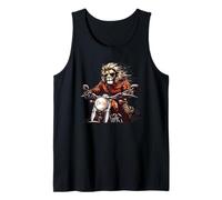 Roaring Down the Road with this Lion on a Motorcycle Tank Top