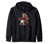 Roaring Down the Road with this Lion on a Motorcycle Zip Hoodie
