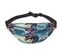 Roaring Dragon Boys large waist bag, travel crossbody waist bag, suitable for enjoying sports, running, cycling, travel, fishing