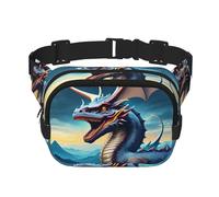 Roaring Dragon Pattern trendy fashionable waist bag, unisex travel sports messenger bag
