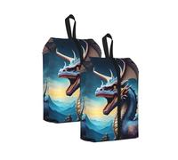 Roaring Dragon Print Shoe Storage Bag, One Size Waterproof Shoe Pouch with Handle, for Gym Travel and Daily Use Organizer