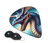 Roaring Dragon Printed Guitar Picks,Guitar Picks 6 Pcs With Picks Holder,Unique Guitar Gift For Bass Electric Acoustic Guitars
