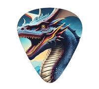 Roaring Dragon Printed pick set - 12 pieces, thin, medium and thick guitar picks, suitable for guitar, bass, electric guitar and ukulele