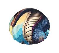 Roaring Dragon Shower Cap Reusable Elastic Bath Caps Waterproof Bath Hair Hat for Women Men Spa Salon Large Shower Bonnet Double Layer Bathing Hair Cap for Long Hair, Braids