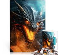 Roaring DragonJigsaw Puzzle for Adults 1000 Pieces Stress Reliever Staycation Kill time Artists Collection, Fine Art 38x26cm