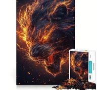 Roaring Fiery Lion 1000 Piece Jigsaw Puzzles for Teenagers Boost Memory Gentle Relax Premium Cut Bday Surprise (38x26cm)