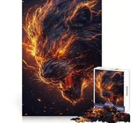 Roaring Fiery Lion 1000 Piece Jigsaw Puzzles for Teenagers Boost Memory Gentle Relax Premium Cut Bday Surprise (38x26cm)