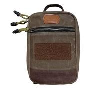 Roaring Fire Smolder Waxed Canvas Organizer - Tactical EDC Pouch with YKK Zippers & Patch Panel for Outdoor, Bug Out Bag & Daily Carry Bag