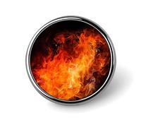 Roaring Flame Badges Circle with Button Design, Personalized Picture Pin Brooches, Round Badge Holders for Decorate Hat Shirt Clothing Bag Accessories