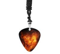 Roaring Flame Guitar Pick Necklace Exquisite Cool Pendant Necklaces Titanium Steel Personalized Necklaces Fashion Guitar Pick Holder Necklace Unisex Unique Gifts