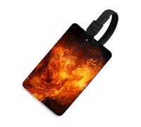 Roaring Flame Luggage Tag Classic Personalized Repeated Luggage Tag Cute Unique Travel Essentials Identifiers for Women Men Baggage Backpack Handbag Suitcase