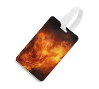 Roaring Flame Luggage Tag Classic Personalized Repeated Luggage Tag Cute Unique Travel Essentials Identifiers for Women Men Baggage Backpack Handbag Suitcase