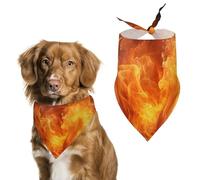 Roaring Flame Printed Pet Scarf Polyester Triangle Scarf - One Size (27.6in X 11.8in)