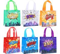 Roaring Good Time 12 PCS Hero Party Favors Bags Hero Birthday Decoration Favor Bags Boxes Party Candy Bags Car Goodie Gift Treat Bags Themed Birthday Party Supplies