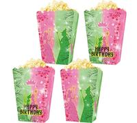 Roaring Good Time 12 PCS Pink and Green Birthday Party Decorations Candy Boxes Bags Pink and Green Witch Theme Goodie Boxes Bags for Party Supplies