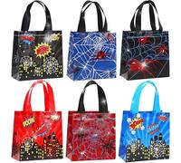 Roaring Good Time 12 PCS Spider Party Favor Gift Bags Spider Birthday Decoration Favor Bags Boxes Party Candy Bags Car Goodie Gift Treat Bags Themed Birthday Party Supplies