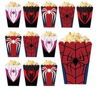 Roaring Good Time 12PCS Spider Birthday Decoration Hero Spider Favor Bags Boxes Party Candy Bags Spider Goodie Treat Bags Hero Themed Birthday Party Supplies
