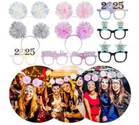 Roaring Good Time 2025 Happy New Year Party Supplies Photo Booth Props Headband Eve Party Supplies