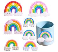 Roaring Good Time 7PCS Rainbow Cake Decor Rainbow DIY Project Craft Pendant Ornaments Accessories Unicorn Pastel Birthday Baby Shower Party Decoration Supplies