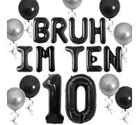 Roaring Good Time Bruh Its My Birthday Decorations Happy 10th Birthday Banner Boy Bruh Im Ten Decor Balloons