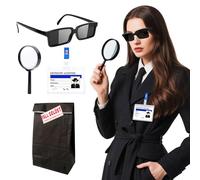 Roaring Good Time Detective Party Favors Birthday Supplies Spy Detective Glasses Ink Pen Glass Pass Card Envelope Sticker Spy Goodie Bag Stuffer Filler Classroom
