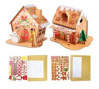 Roaring Good Time Gingerbread House Craft Kit DIY Paint Build 3D House Kit for Kids Arts and Crafts Make Your Own House for Chirstmas New Year Decoration