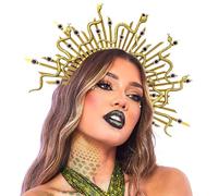 Roaring Good Time Medusa Headpiece - Gold Snake Headband Crown for Women's Goddess Christmas Party Costume
