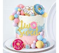 Roaring Good Time Two Cute Cake Toppers, Two Cute Birthday Party Accessories, Doughnut Grow Up BabySprinkle Decorations, Macaron Balls, Mini Doughnut Cupcake Topper for Birthday Party Supplies