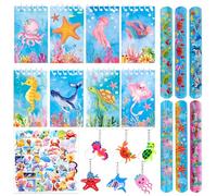 Roaring Good Time Under The Sea Party Bag Fillers DIY Animal Stickers Sea Animals Notepads Ocean Sea Animals Party Favours Kids Girls Birthday Party Supplies