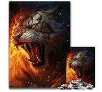 Roaring Hellhound Pc Adults Jigsaw Puzzle Wooden Jigsaw for TeenagersFamily FunDIY Brain Teaser Game Gift 1000 PCS(75x50cm)