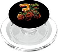 Roaring Into 3 - Dinosaur Monster Truck Birthday for Boy PopSockets PopGrip for MagSafe