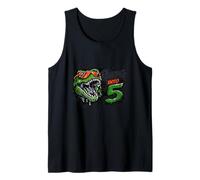 Roaring Into 5 T-Rex Dinosaur Fifth 5th Birthday Kids Tank Top
