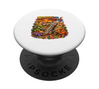 Roaring Into 7 Dinosaur Birthday Party Building Blocks Dino PopSockets Adhesive PopGrip