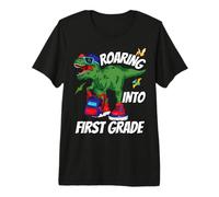 Roaring into First Grade Dinosaur T Rex Back to School Boys Premium T-Shirt