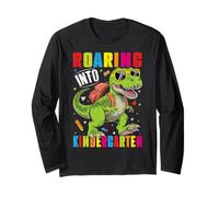 Roaring Into Kindergarten Dino - First Day of School design Long Sleeve T-Shirt