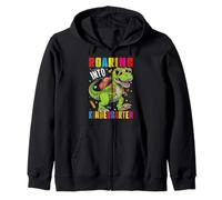 Roaring Into Kindergarten Dino - First Day of School design Zip Hoodie