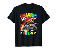 Roaring Into Pre-K T-Rex On Monster Truck Back To School T-Shirt