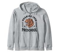 Roaring Into Preschool Tiger Funny I'm Ready for Preschool Zip Hoodie