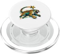 Roaring Jaguar Shooting Star Leopard Crouching Wild Animal PopSockets PopGrip for MagSafe