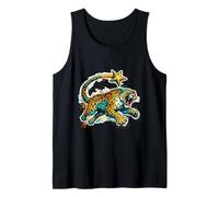 Roaring Jaguar Shooting Star Leopard Crouching Wild Animal Tank Top