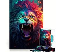 Roaring Lion 1000 Teenager Pieces Jigsaw Puzzle Memory Boost Calm Escape Pattern Assembly Warm Surprise (50x75cm)